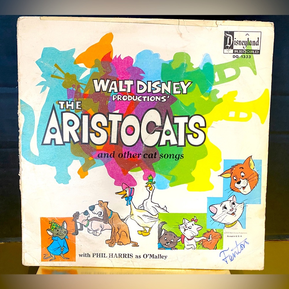WALT DISNEY PRODUCTIONS VTG 1970 THE ARISTOCATS DISNEYLAND VINYL RECORD DQ-1333